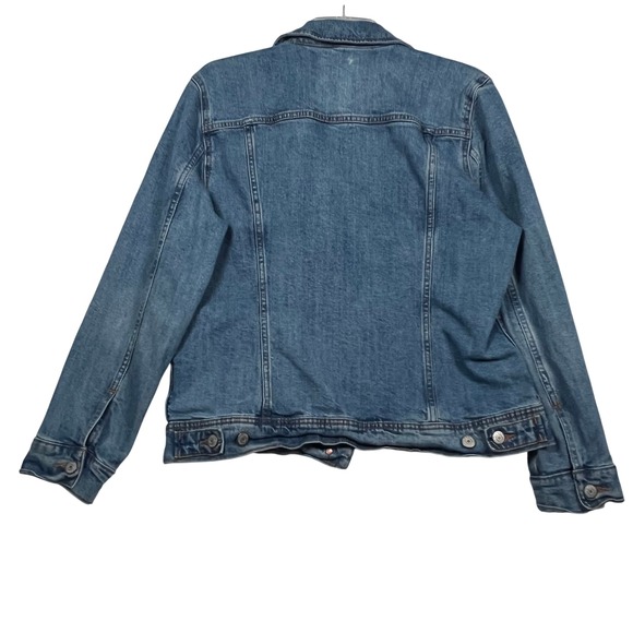 Old Navy Denim Jacket Womens LG Button‎ Front Pockets Blue Trucker Jean Jacket - Picture 3 of 14